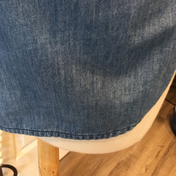 CHAMBRAY DENIM SAMPLE SZ M S/S TUNIC OVERSIZED TOP - Picture 8 of 8